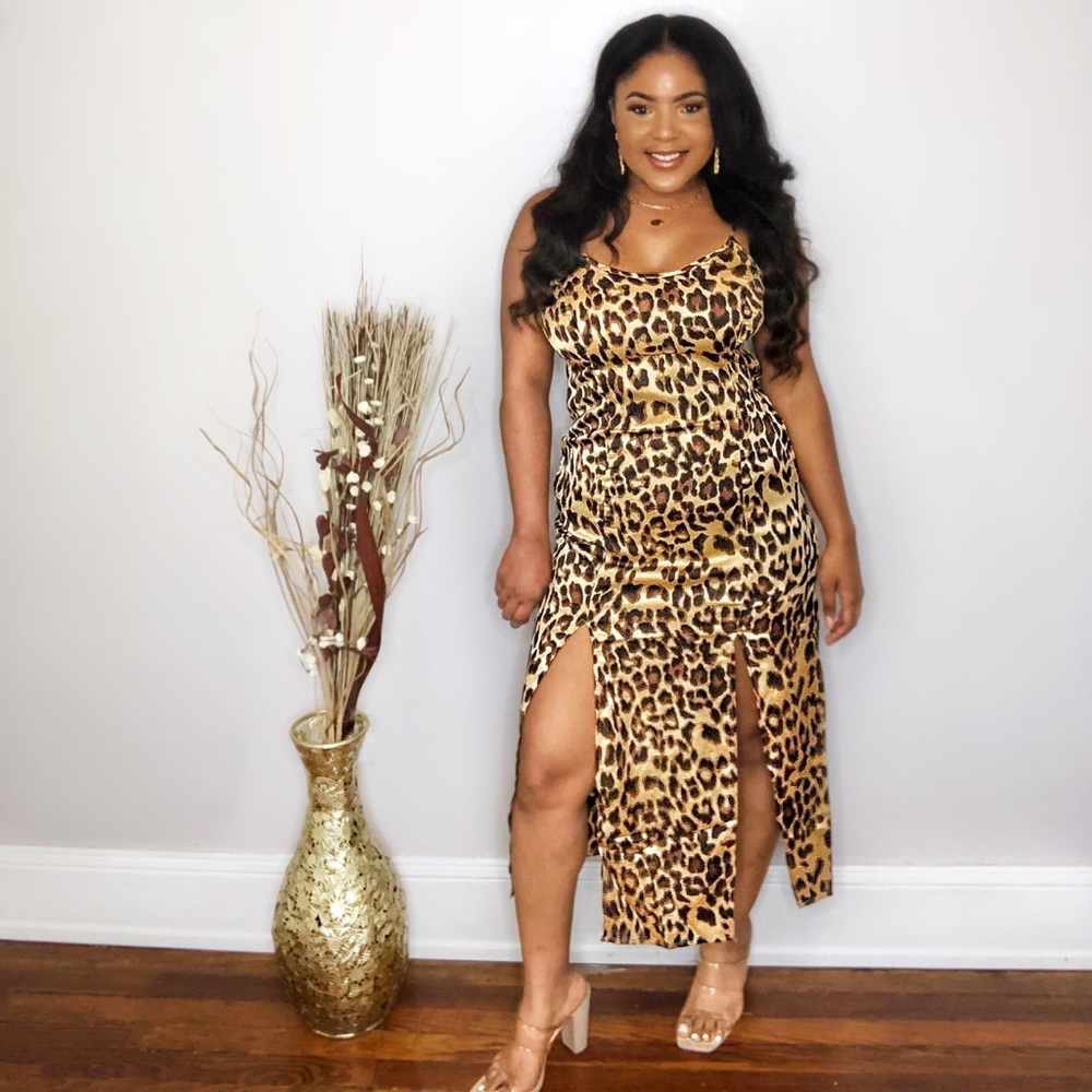 Leopard Print Slip Dress